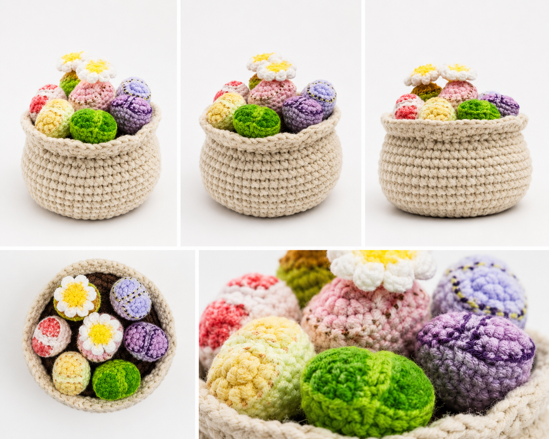 Handmade Crochet Succulent Garden Planter – Amigurumi Potted Succulents