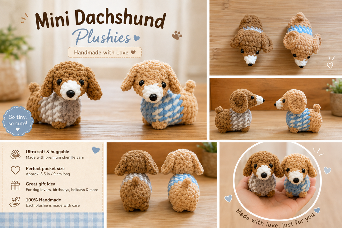 Mini Dachshund Crochet Plushie — Handmade with Love