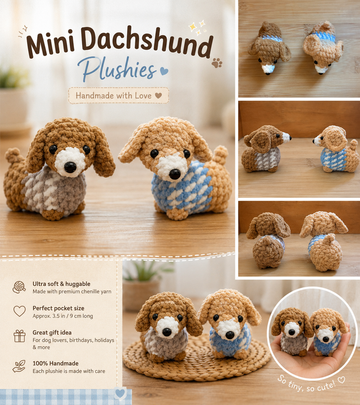 Mini Dachshund Crochet Plushie — Handmade with Love