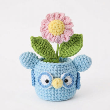 Handmade Car Ornaments Snowflake Yarn Crochet Animal Series Wool Potted Plants Little Sheep Tiger Duck Artificial Green Plants