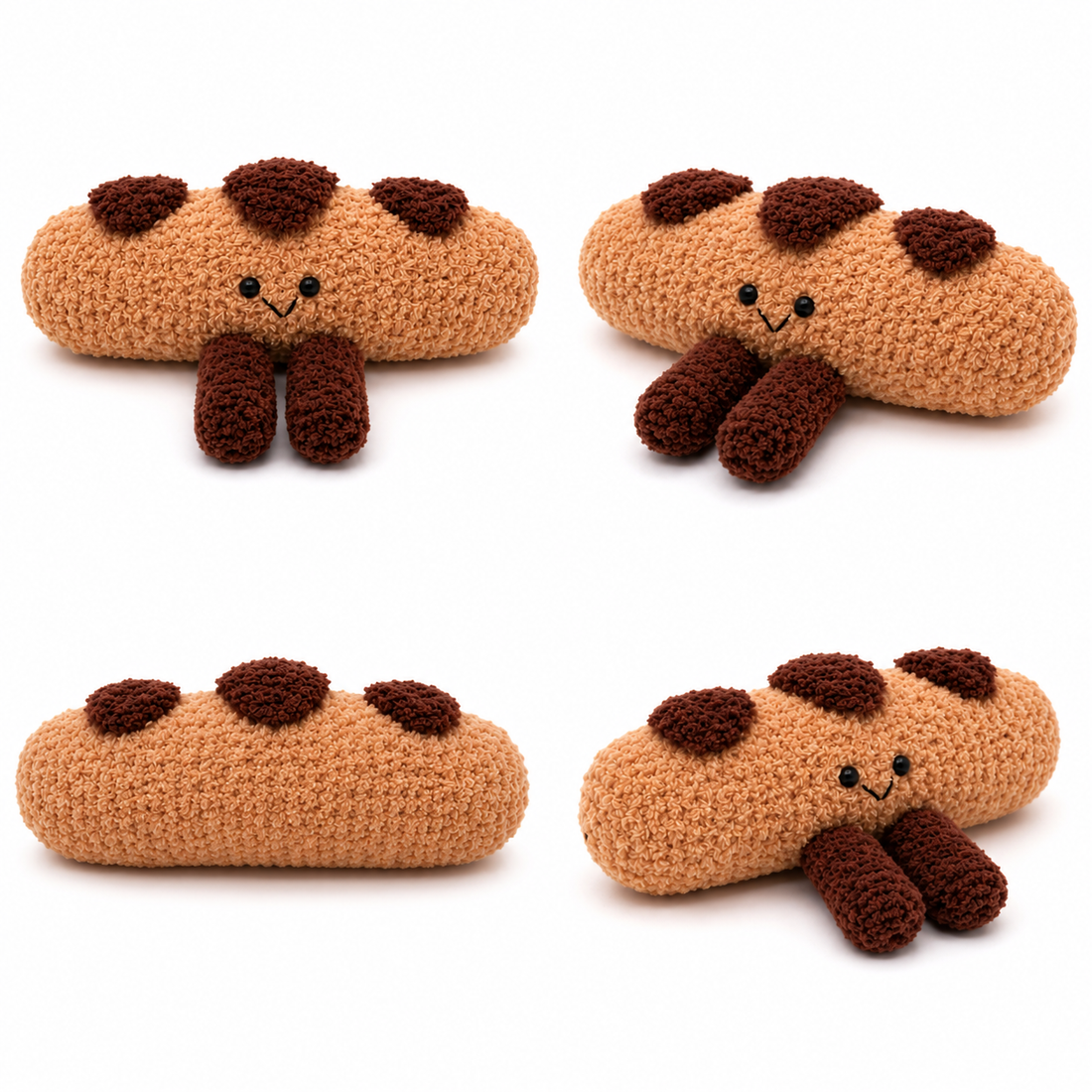 Chocolate Chip Baguette Plush – Cute Bakery Bread Stuffed Plushie