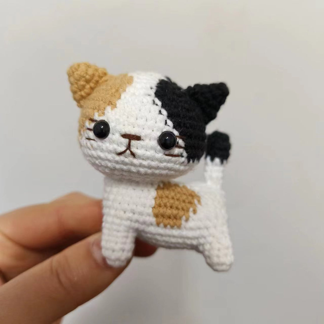 Handmade Crochet Calico Kitten Keychain — Set of 4 Brave Little Explorer Cats