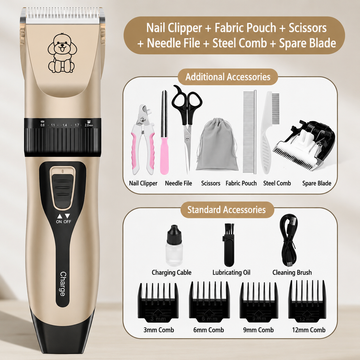 Professional Pet Grooming Clipper Kit – 13-Piece Complete Set for Dogs & Cats