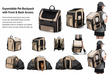 Expandable Pet Backpack with Front & Back Access